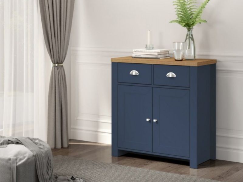 Birlea Winchester 2 Door 2 Drawer Sideboard In Navy Blue And Oak