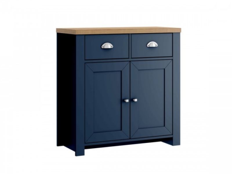 Birlea Winchester 2 Door 2 Drawer Sideboard In Navy Blue And Oak