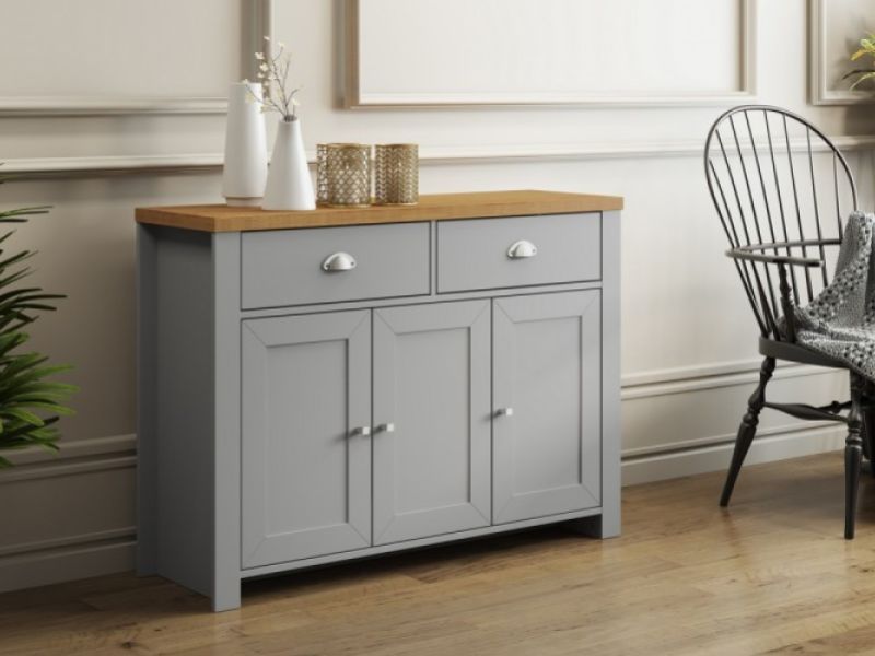 Birlea Winchester 3 Door 2 Drawer Sideboard In Grey And Oak