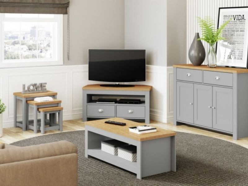 Birlea Winchester 3 Door 2 Drawer Sideboard In Grey And Oak