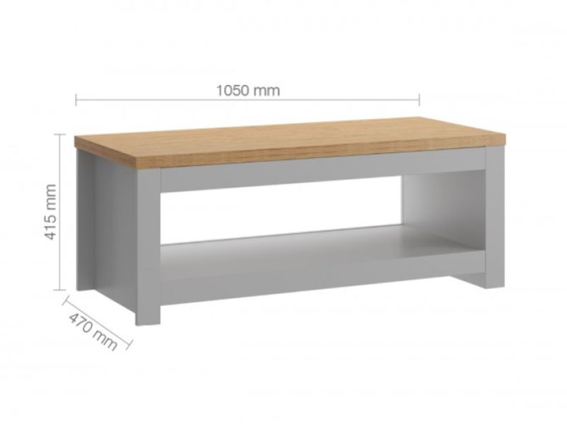 Birlea Winchester Coffee Table In Grey And Oak