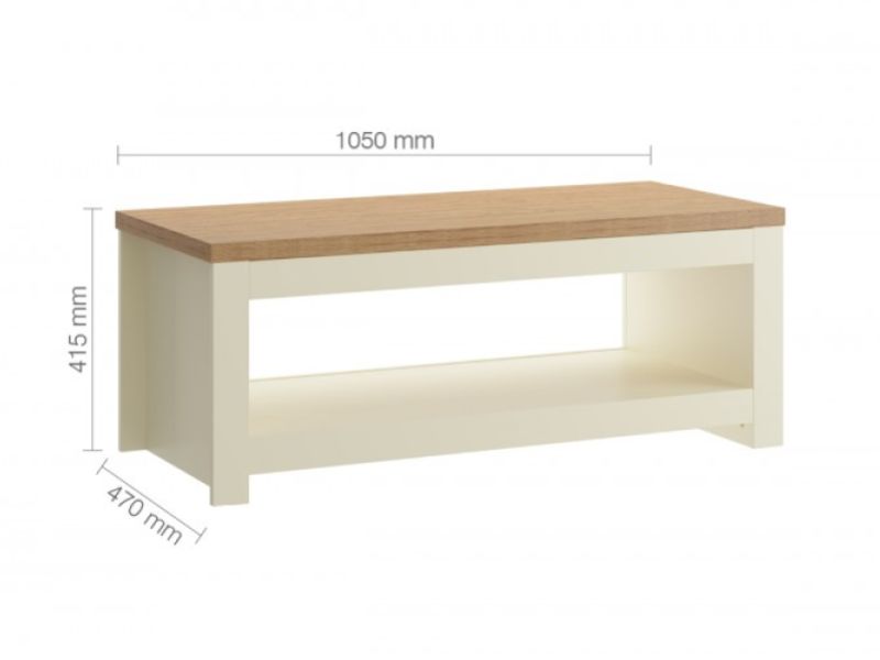 Birlea Winchester Coffee Table In Cream And Oak