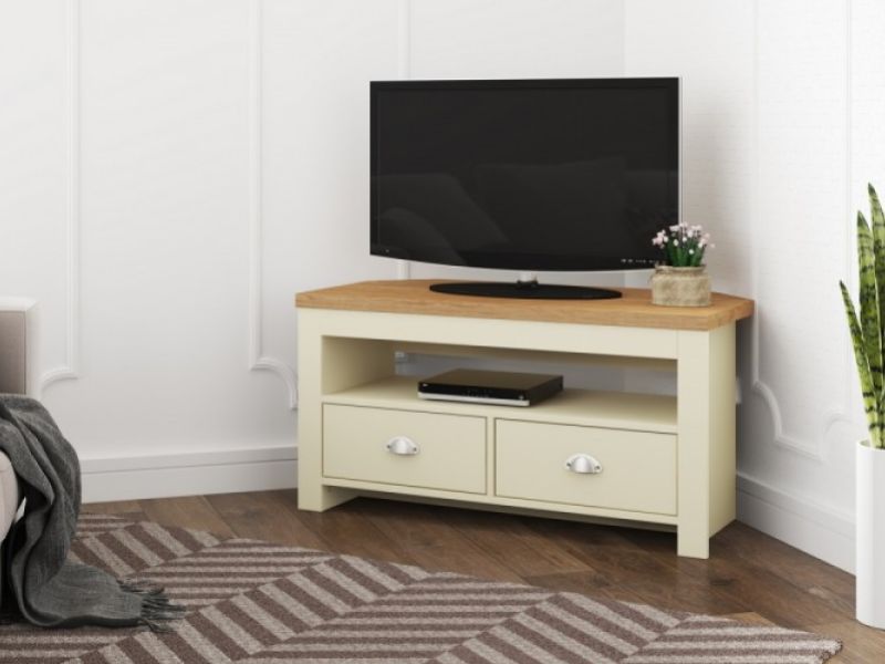 Birlea Winchester Corner TV Unit In Cream And Oak