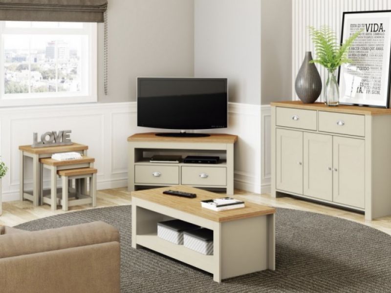 Birlea Winchester Corner TV Unit In Cream And Oak