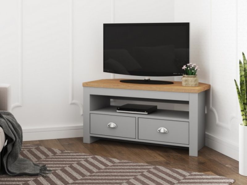 Birlea Winchester Corner TV Unit In Grey And Oak