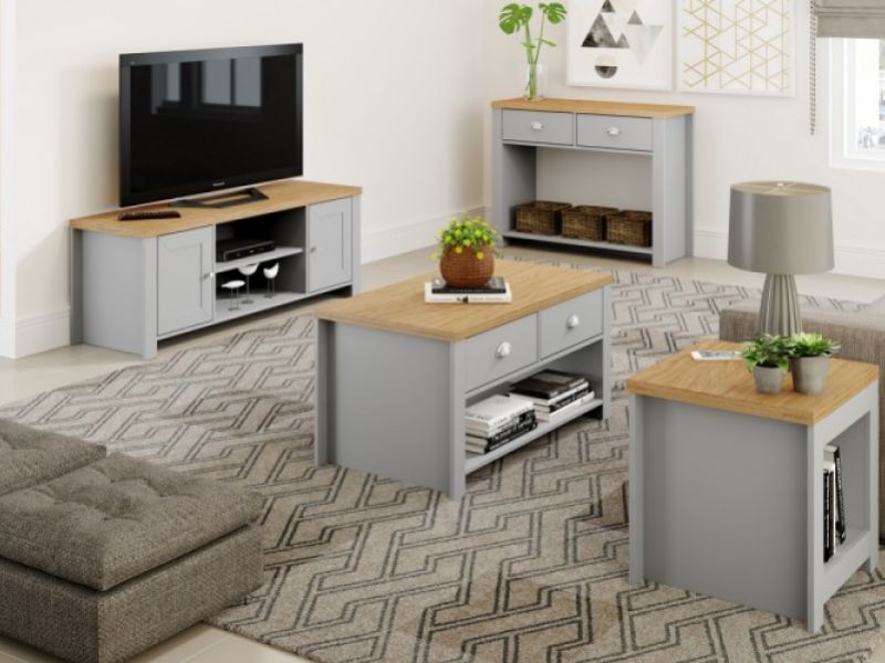 Birlea Winchester Corner TV Unit In Grey And Oak