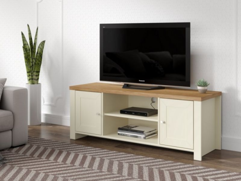 Birlea Winchester Large TV Unit In Cream And Oak