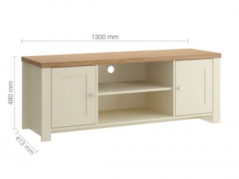 Birlea Winchester Large TV Unit In Cream And Oak