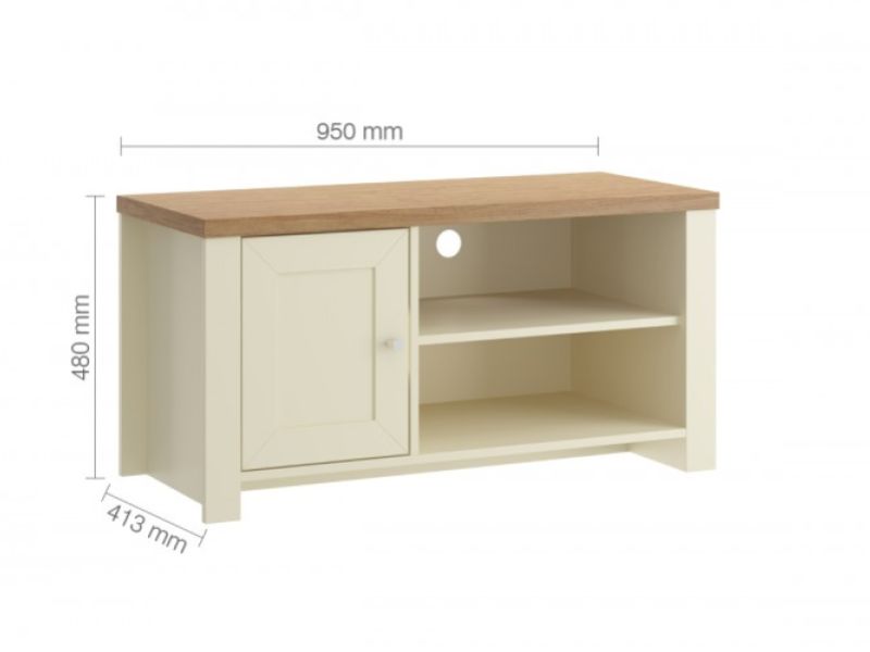 Birlea Winchester Small TV Unit In Cream And Oak