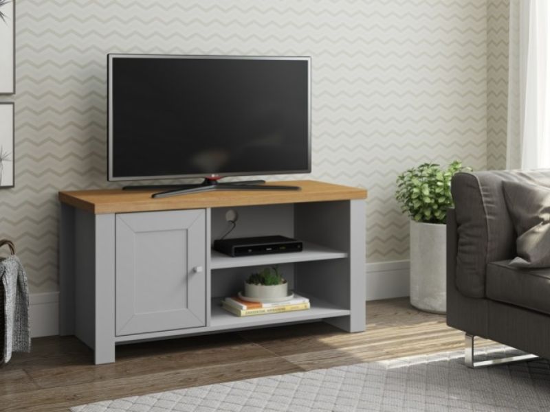 Birlea Winchester Small TV Unit In Grey And Oak