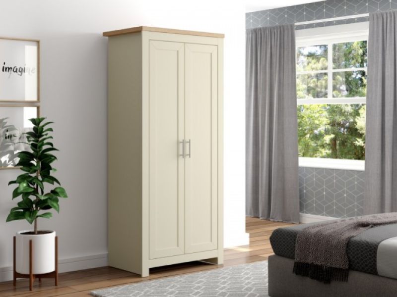 Birlea Winchester 2 Door Wardrobe In Cream And Oak