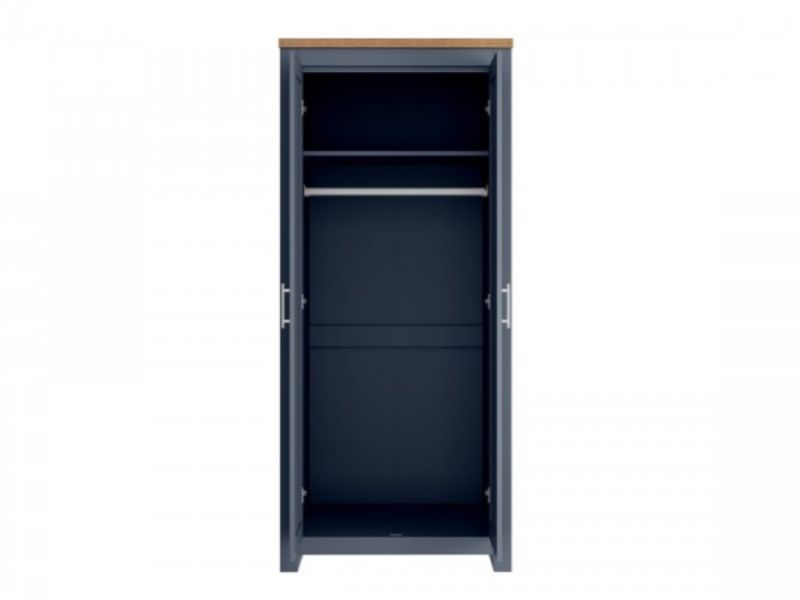 Birlea Winchester 2 Door Wardrobe In Navy Blue And Oak