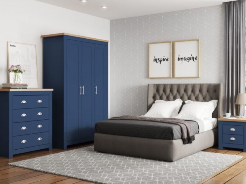 Birlea Winchester 3 Door Wardrobe In Navy Blue And Oak