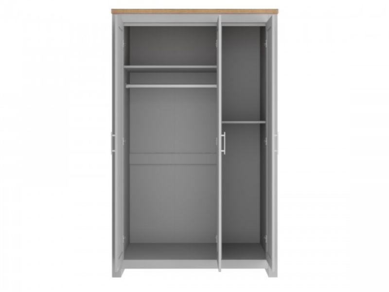 Birlea Winchester 3 Door Wardrobe In Grey And Oak