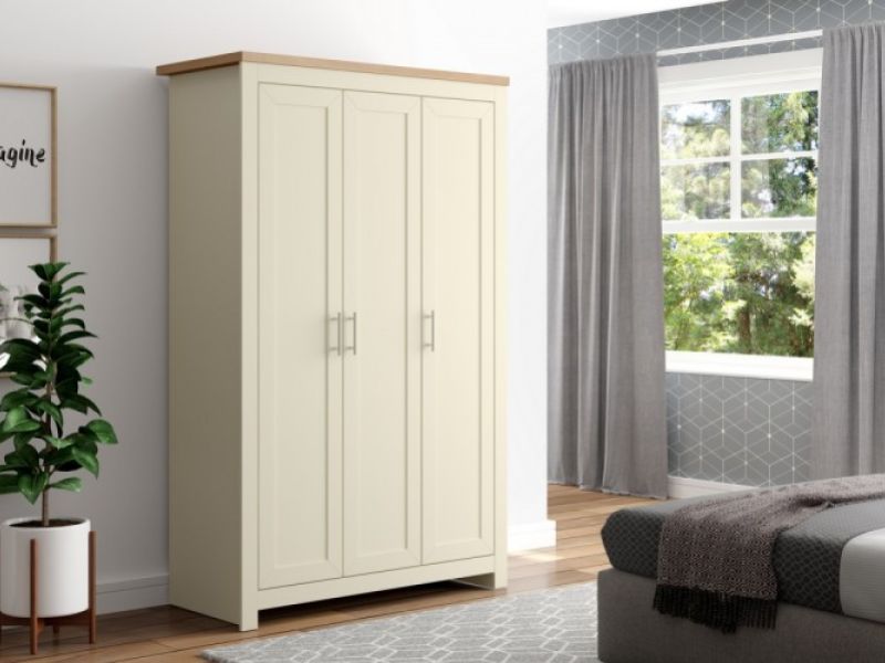 Birlea Winchester 3 Door Wardrobe In Cream And Oak