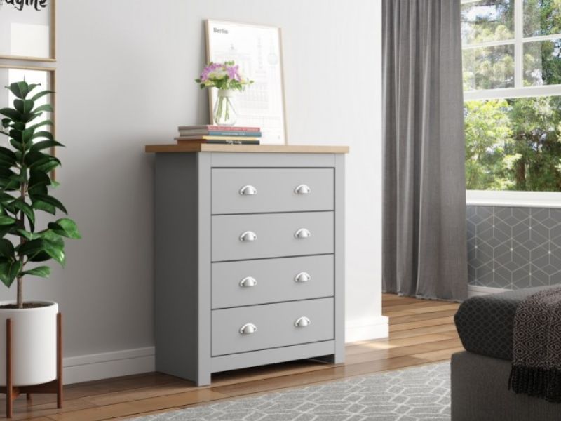 Birlea Winchester 4 Drawer Chest In Grey And Oak