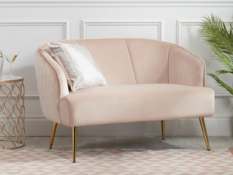 Birlea Bella 2 Seater Sofa In Pink Blush Fabric
