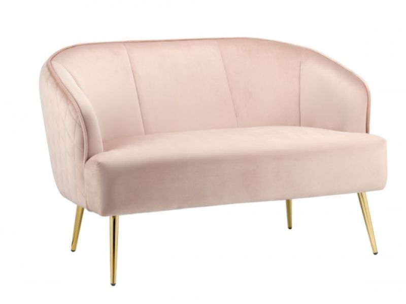 Birlea Bella 2 Seater Sofa In Pink Blush Fabric