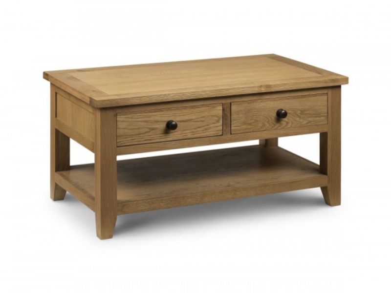 Julian Bowen Astoria Coffee Table With Drawers In Waxed Oak