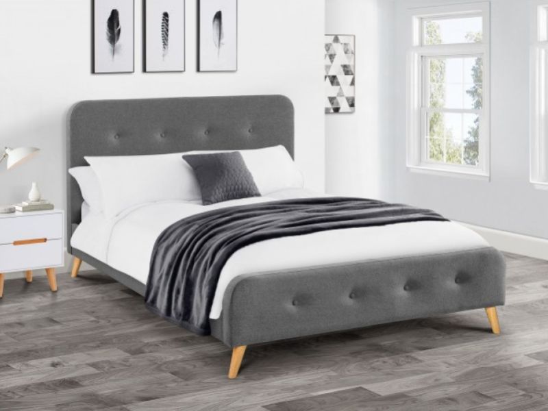 Julian Bowen Astrid 4ft6 Double Grey Fabric Bed Frame