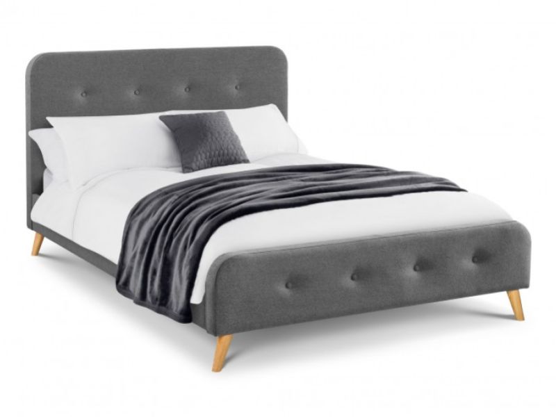 Julian Bowen Astrid 4ft6 Double Grey Fabric Bed Frame
