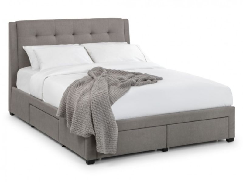 Julian Bowen Fullerton 4ft6 Double Grey Fabric Storage Bed Frame