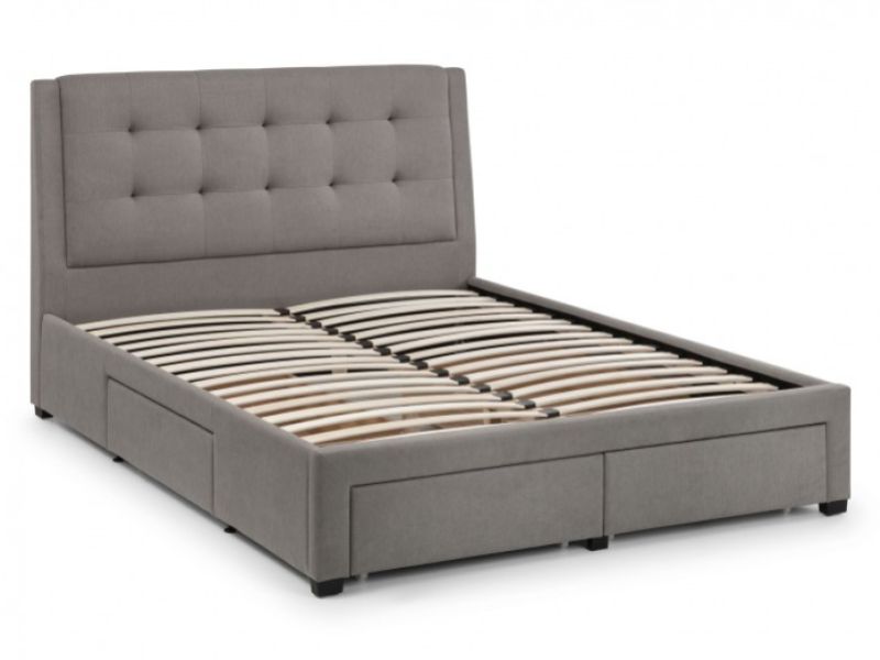 Julian Bowen Fullerton 4ft6 Double Grey Fabric Storage Bed Frame