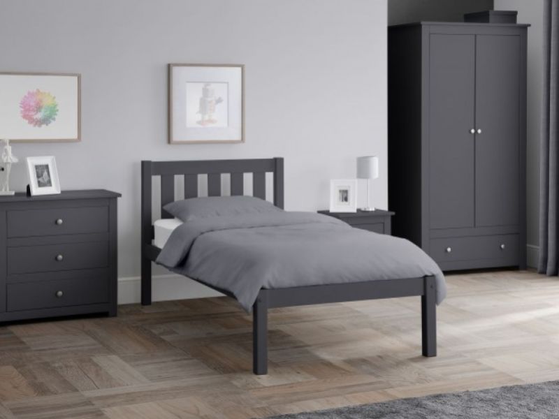 Julian Bowen Luna 3ft Single Anthracite Wooden Bed Frame