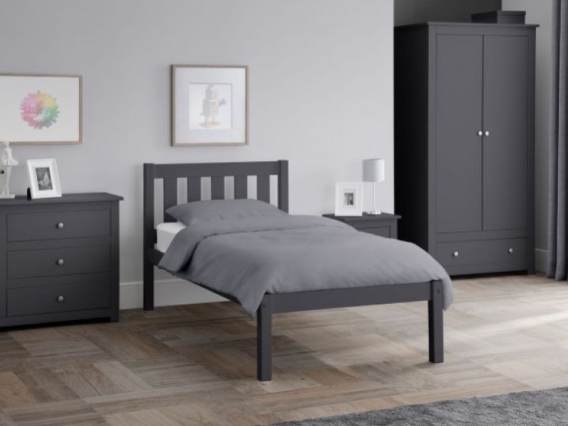 Julian Bowen Luna 4ft6 Double Wooden Bed Frame In Anthracite