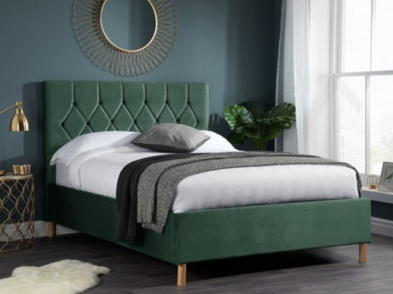 Birlea Loxley 4ft6 Double Green Fabric Ottoman Bed Frame