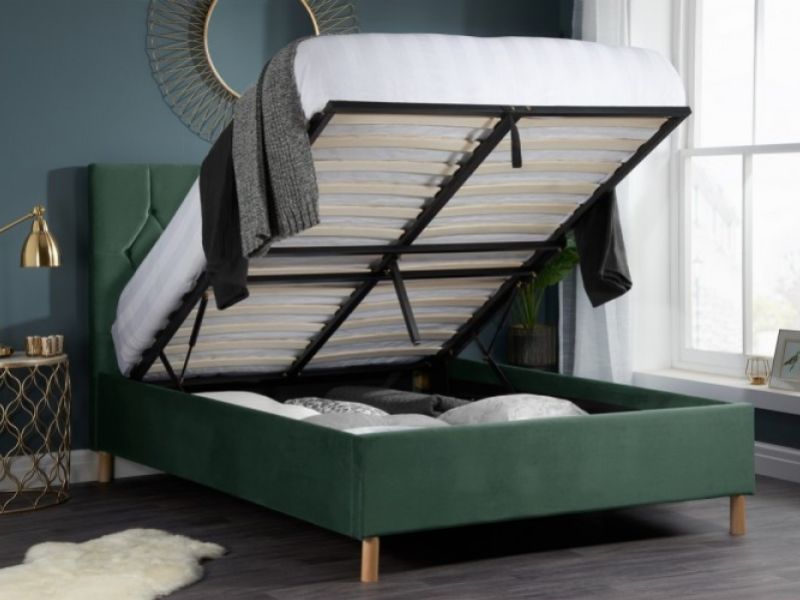 Birlea Loxley 4ft6 Double Green Fabric Ottoman Bed Frame