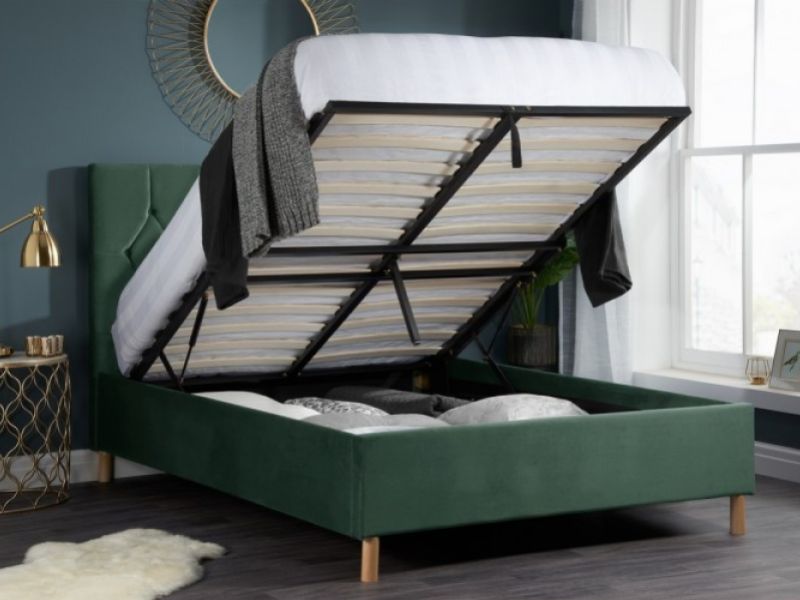 Birlea Loxley 4ft Small Double Green Fabric Ottoman Bed Frame