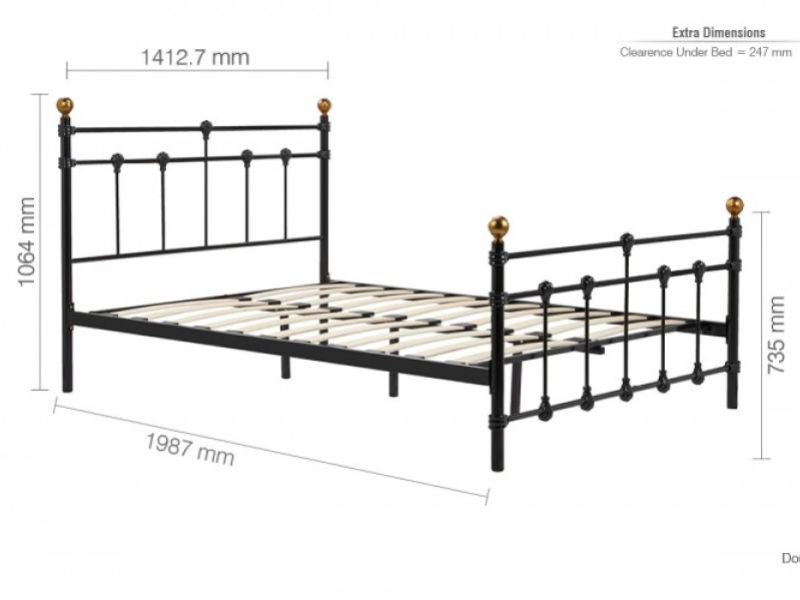 Birlea Atlas 4ft6 Double Black Metal Bed Frame