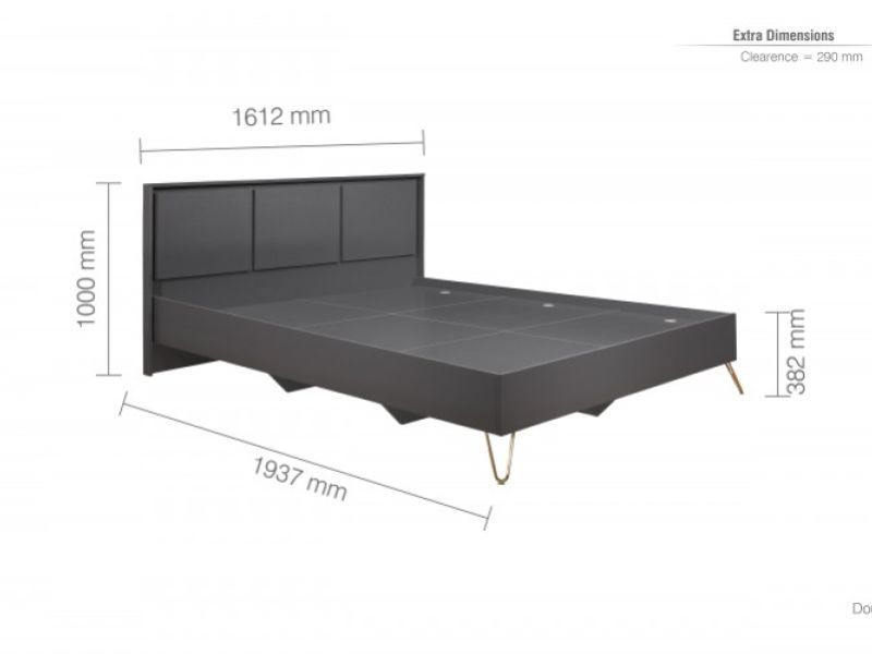 Birlea Arlo 4ft6 Double Charcoal Grey Wooden Bed Frame