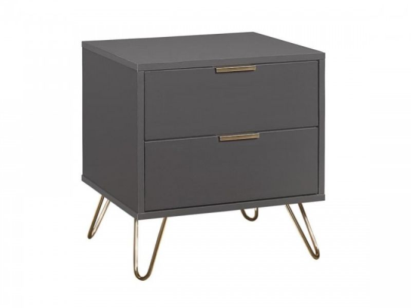 Birlea Arlo 2 Drawer Charcoal Grey Wooden Bedside