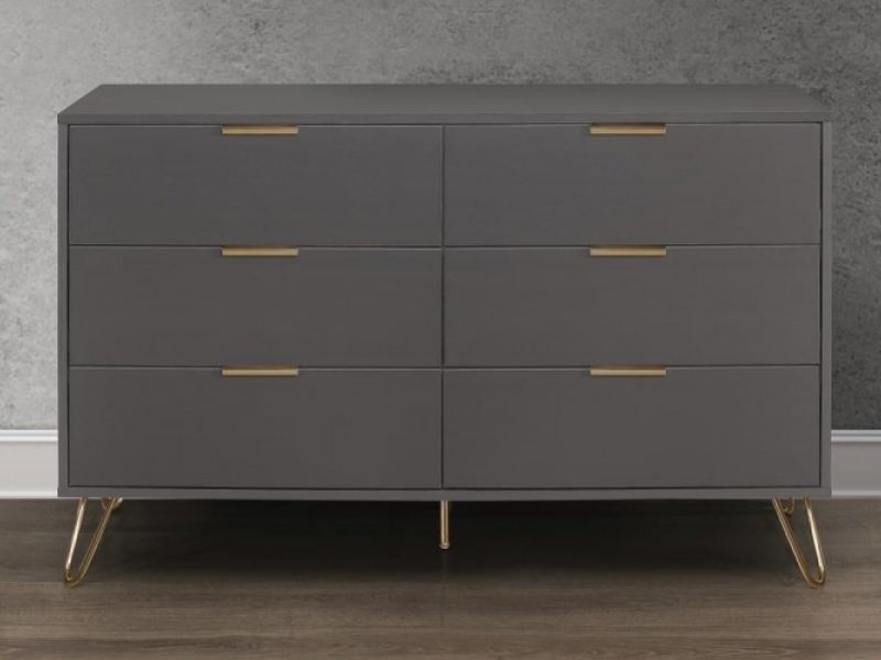 Birlea Arlo 6 Drawer Charcoal Grey Chest