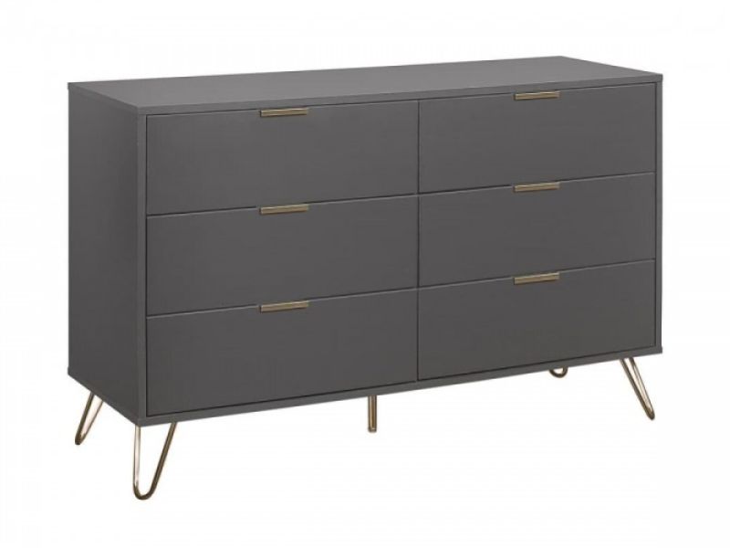 Birlea Arlo 6 Drawer Charcoal Grey Chest