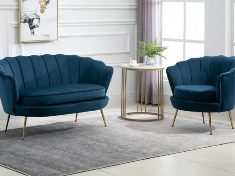 Birlea Ariel 2 Seater Sofa In Soft Blue Fabric