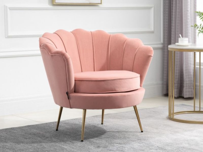 Birlea Ariel Armchair In Soft Coral Fabric