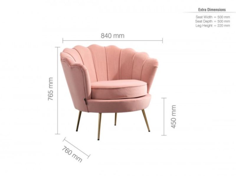 Birlea Ariel Armchair In Soft Coral Fabric