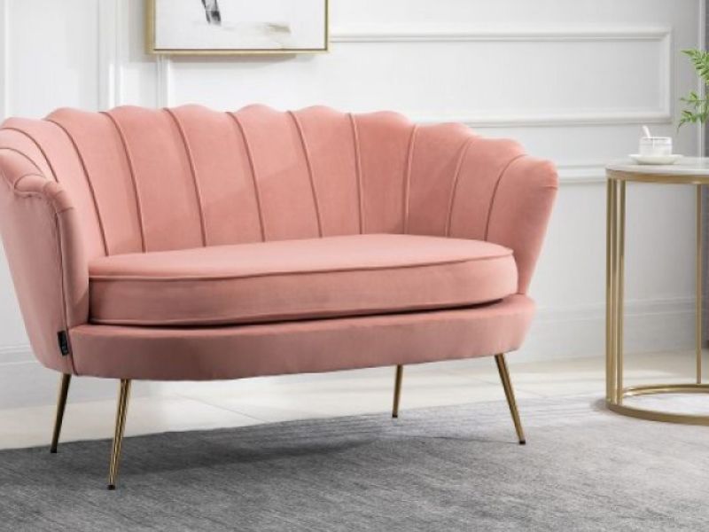 Birlea Ariel 2 Seater Sofa In Soft Coral Fabric