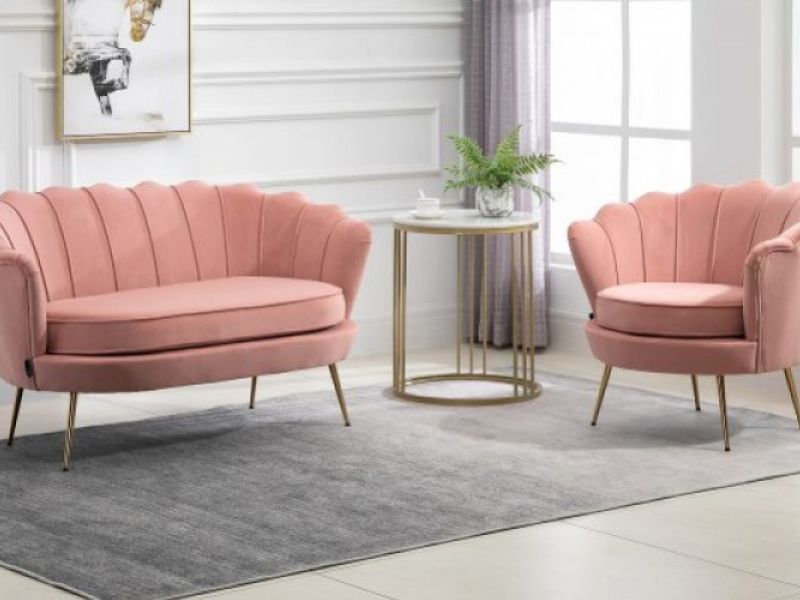 Birlea Ariel 2 Seater Sofa In Soft Coral Fabric
