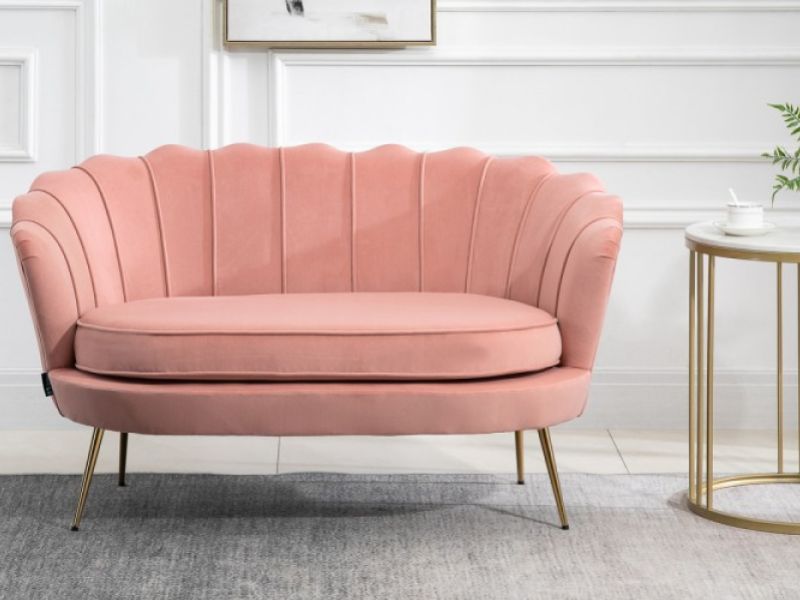 Birlea Ariel 2 Seater Sofa In Soft Coral Fabric