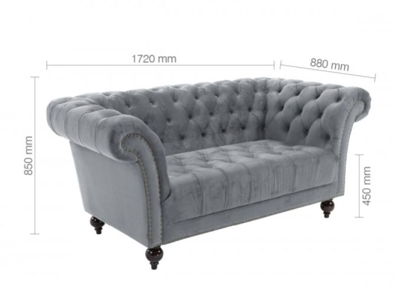 Birlea Chester 2 Seater Sofa In Grey Fabric