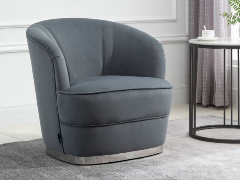 Birlea Cleo Accent Chair In Grey Fabric
