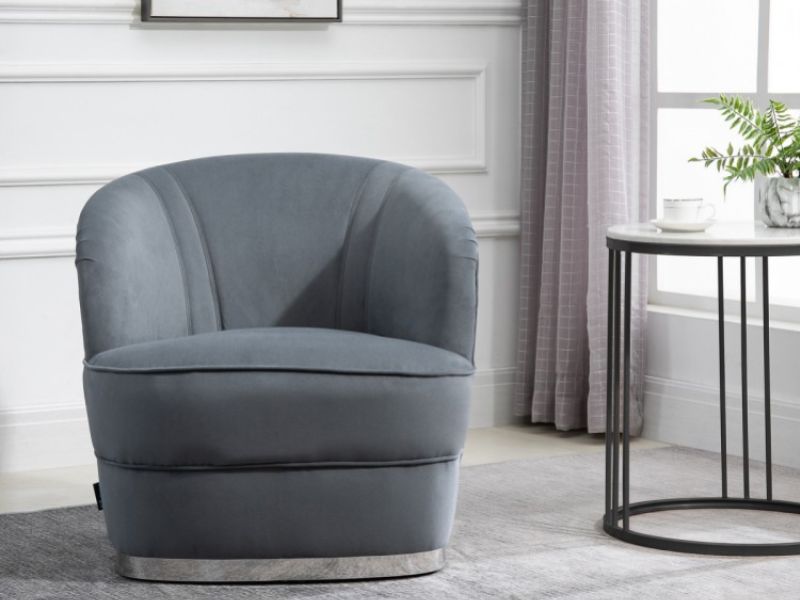 Birlea Cleo Accent Chair In Grey Fabric