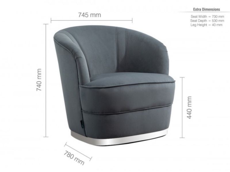 Birlea Cleo Accent Chair In Grey Fabric