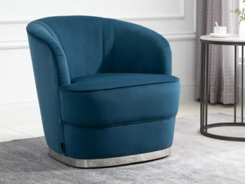 Blue accent swivel chair deals