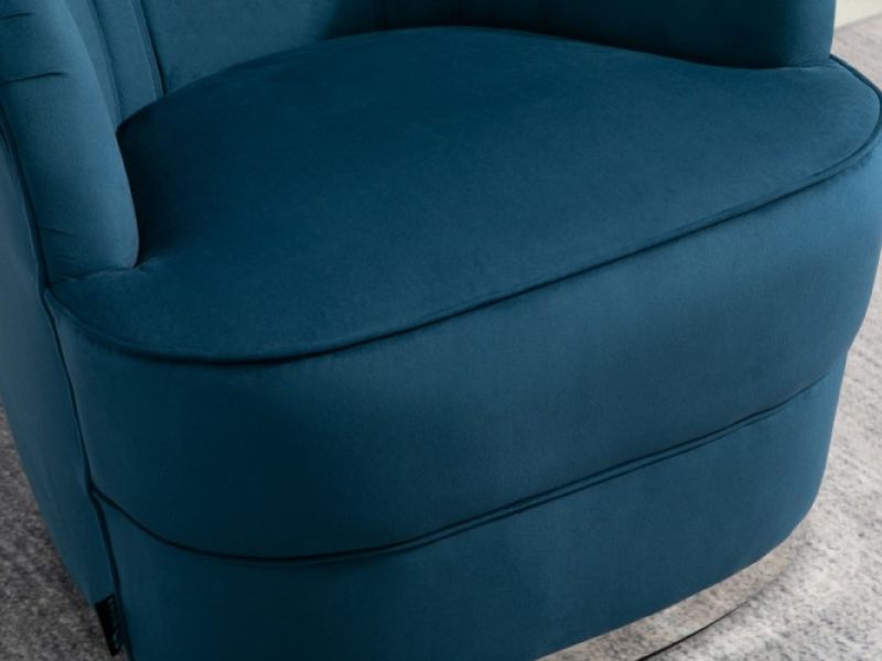 Birlea Cleo Accent Chair In Midnight Blue Fabric