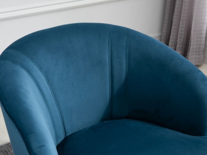 Birlea Cleo Accent Chair In Midnight Blue Fabric